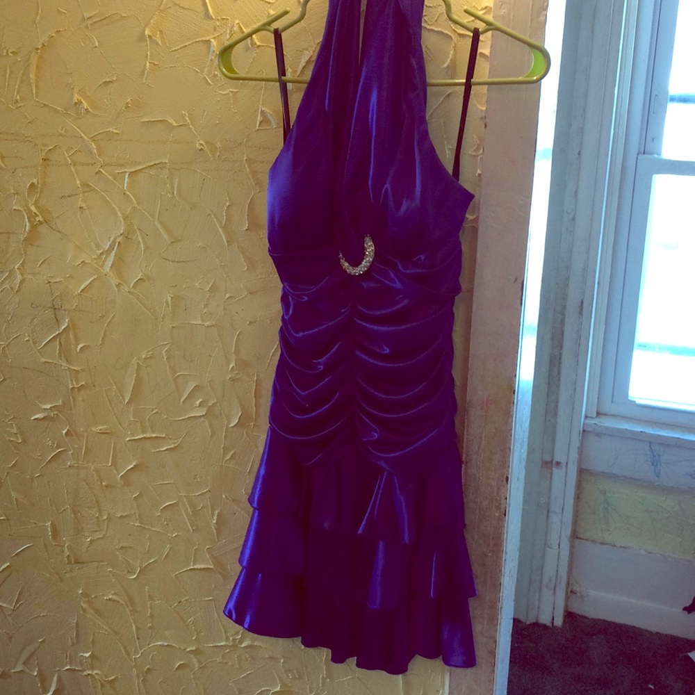 My Michelle dark purple evening gown